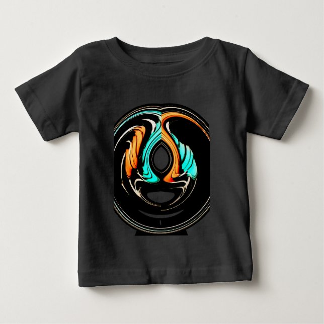 Camiseta Para Bebê Belos Abstrato, rodopia, Impressão de arte (Frente)