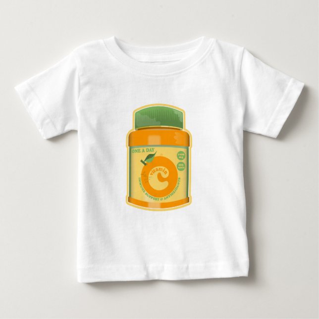 Camiseta Para Bebê Bem-estar da vitamina C (Frente)