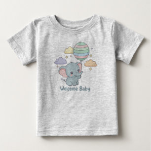 Camiseta Para Bebê Bem-vindo ao Design de Elefante Bebê