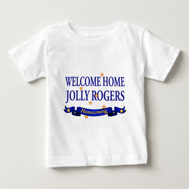 Camiseta Para Bebê Bem-vindo ao Home Jolly Rogers (Frente)