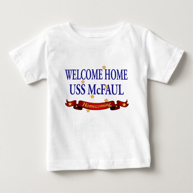 Camiseta Para Bebê Bem-vindo ao lar USS McFaul (Frente)