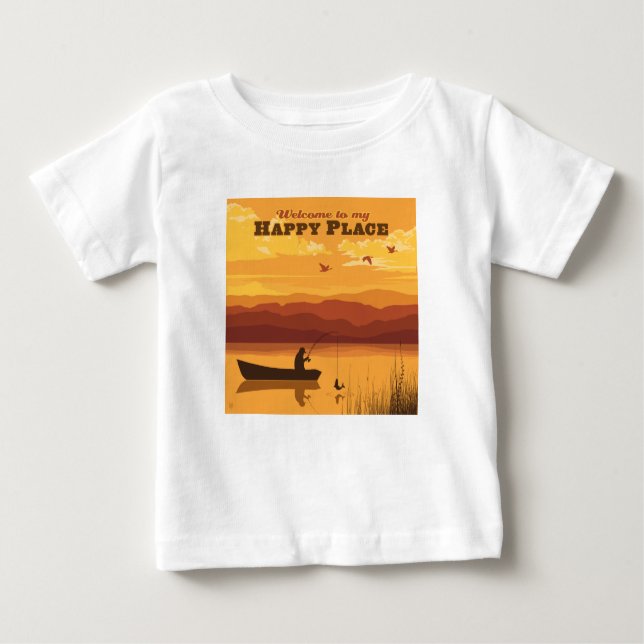 Camiseta Para Bebê Bem-Vindo Ao Meu Lugar Feliz (Frente)
