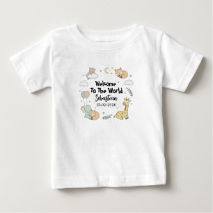 Camiseta Para Bebê Bem-vindo ao Mundo Bebê Sebastian Camiseta