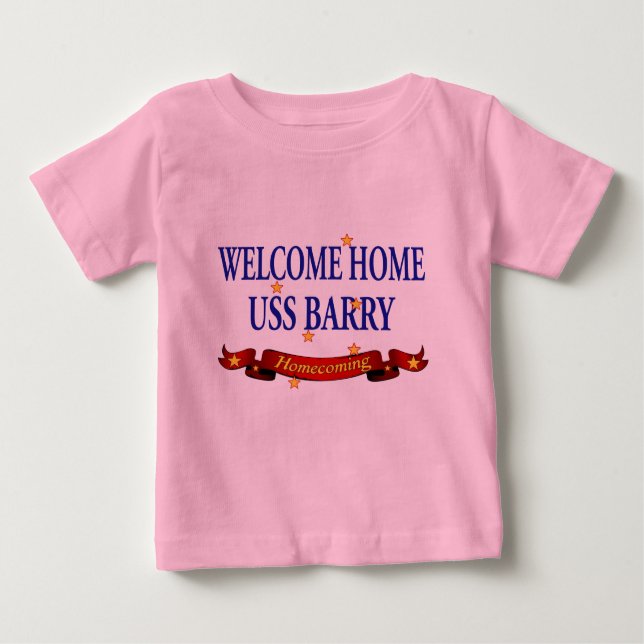 Camiseta Para Bebê Bem-vindo ao USS doméstico Barry (Frente)