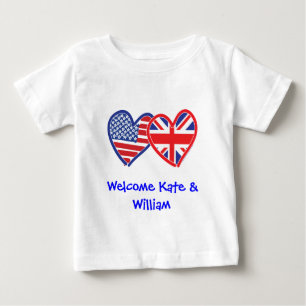 Camiseta Para Bebê Bem-vindo Kate & William/ Royal Wedding