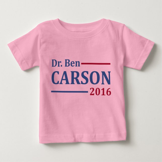 Camiseta Para Bebê Ben Carson 2016 (Frente)