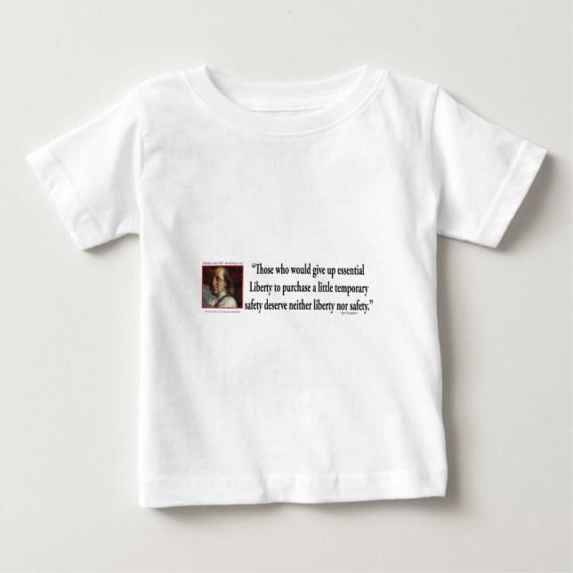 Camiseta Para Bebê Ben Franklin sobre Liberdade (Frente)