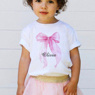 Camiseta Para Bebê Berçário de Laço de Arco Rosa