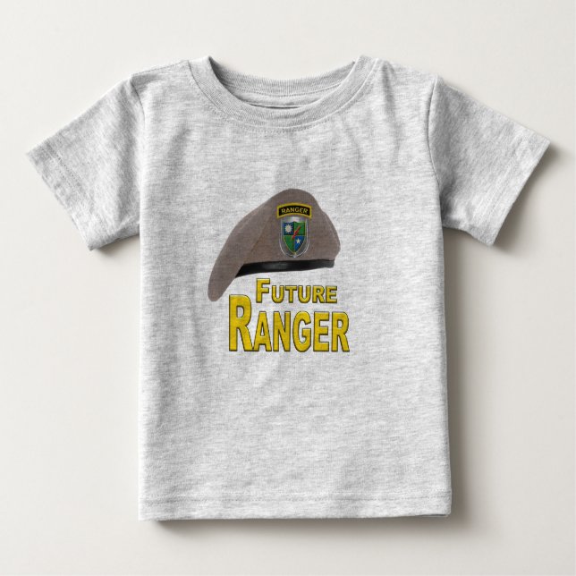 Camiseta Para Bebê Beret, Futuro Ranger Adoravelmente Bonito (Frente)