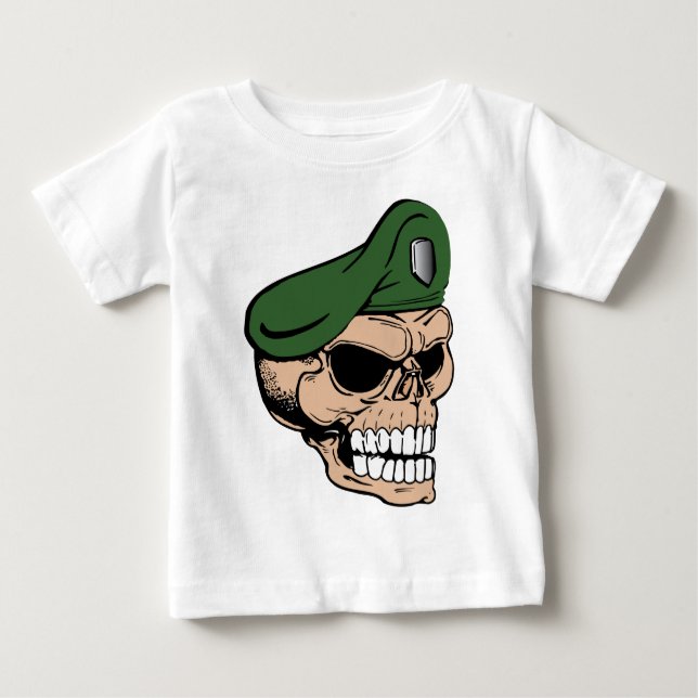 Camiseta Para Bebê Beret Verde (Frente)