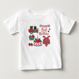 Camiseta Para Bebê Berry primeiro aniversario