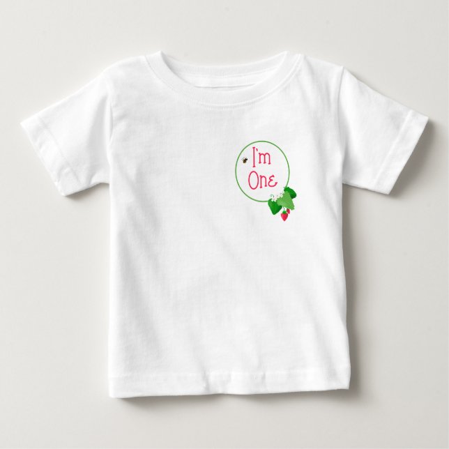 Camiseta Para Bebê Berry Sweet “I’m One” Conjunto de Morango 1º (Frente)