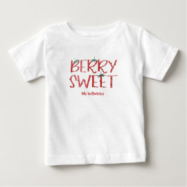 Camiseta Para Bebê Berry Sweet Meu 1º Aniversário