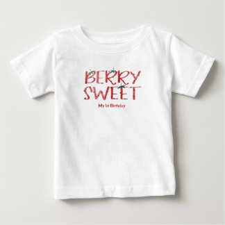 Camiseta Para Bebê Berry Sweet Meu 1º Aniversário