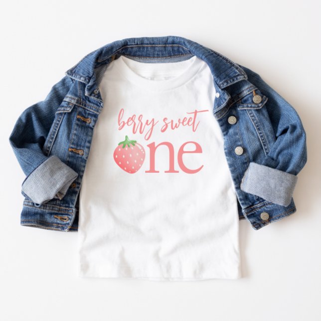 Camiseta Para Bebê Berry Sweet One Strawberry First Birday Shirt (Criador carregado)