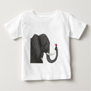 Camiseta Para Bebê Bertha, O Adorável Elefante E O Bonito Ladybug