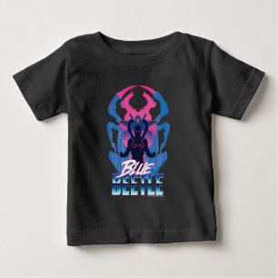 Camiseta Para Bebê Besouro Azul Retrowave Versus Gráfico