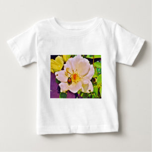 Camiseta Para Bebê Besouro Japonês na Rosa Branca