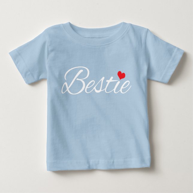 Camiseta Para Bebê Bestie Baby Blue (Frente)