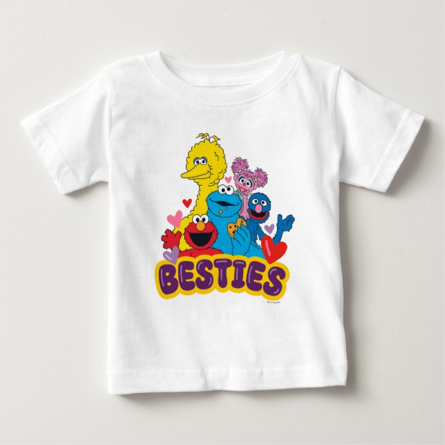 Camiseta Para Bebê Besties De Namorados Da Rua Sésamo (Frente)
