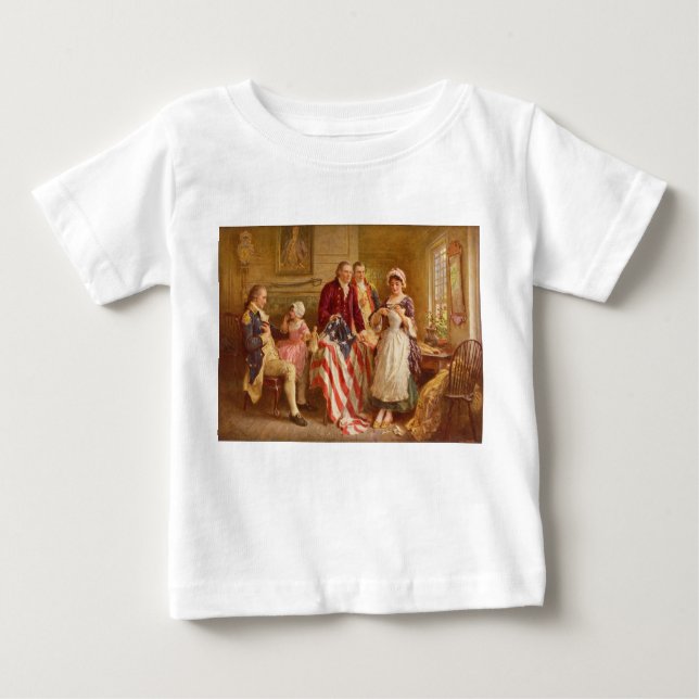 Camiseta Para Bebê Betsy Ross, 1777 (História Americana) (Patriota do (Frente)