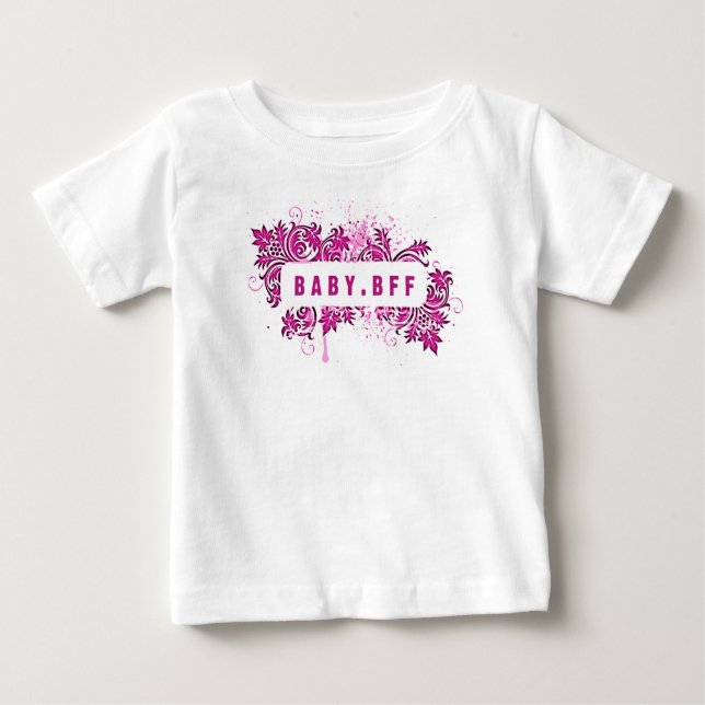Camiseta Para Bebê bff (rosa-assado) (Frente)