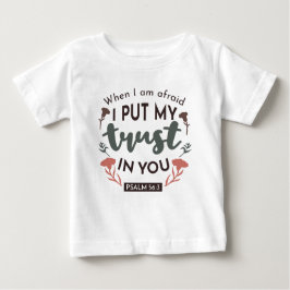 Camiseta Para Bebê Bíblia Floral Verse Art 'Eu ponho minha confiança