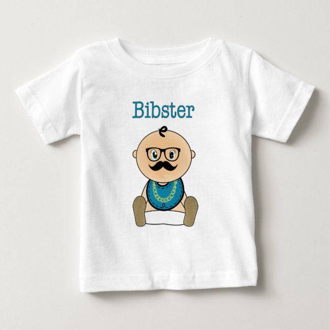 Camiseta Para Bebê Bibster - hipster do bebê (Frente)