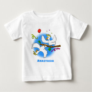 Camiseta Para Bebê Bicatuta de pássaros engraçados