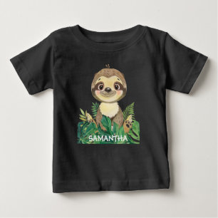 Camiseta Para Bebê Bicho-Preguiça Filhote 