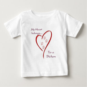 Camiseta Para Bebê Bichon Frise Heart Pertence