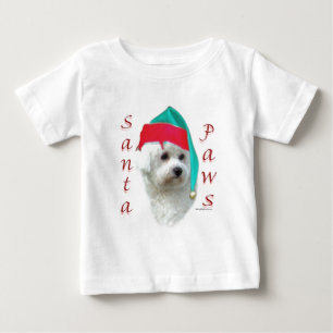 Camiseta Para Bebê Bichon Frise Papais noeis Paws