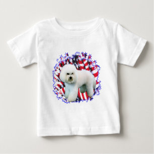 Camiseta Para Bebê Bichon Frise Patriot