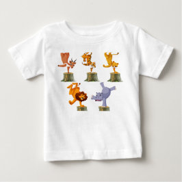 Camiseta Para Bebê Bichos Dançantes t-shirt Toddler Fine Jersey