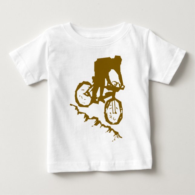 Camiseta Para Bebê Bicicleta Biking da montanha (Frente)