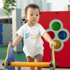 Camiseta Para Bebê Bicicleta de Ensino de Capa de Bicicleta