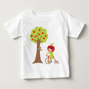 Camiseta Para Bebê Bicicleta de Maçã Bonita por Gráfico de Árvore de