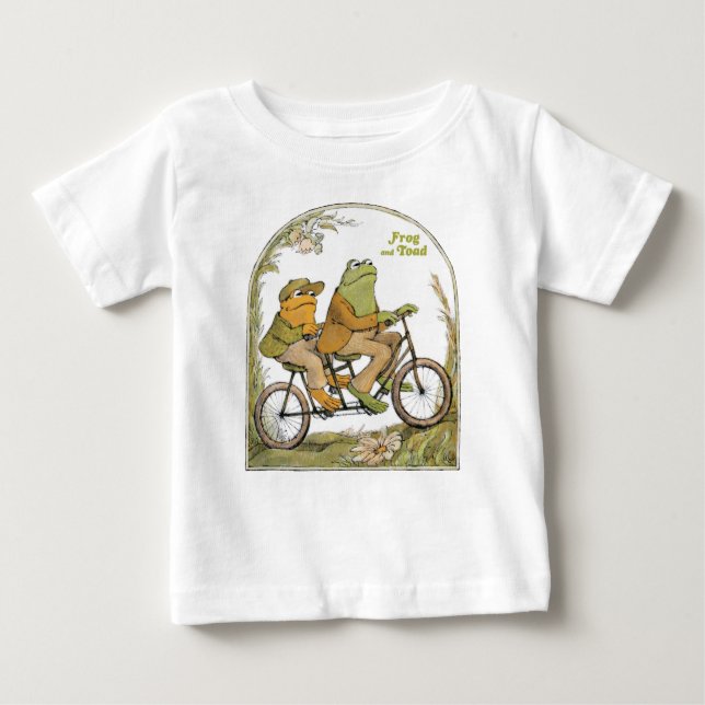 Camiseta Para Bebê Bicicleta de sapo e Sapo Criada para Dois (Frente)