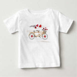 Camiseta Para Bebê Bicicleta rústica dos namorados construída para