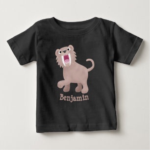 Camiseta Para Bebê Bicicleta Smilodon de Tigre Sorridona Saber