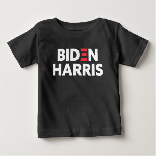 Camiseta Para Bebê Biden / Harris Suporte Eleitoral Negro