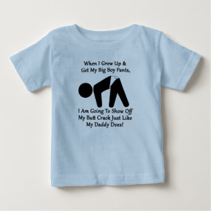 Camiseta Para Bebê Big Boy Bumbum Crack Pants Toddler Tee