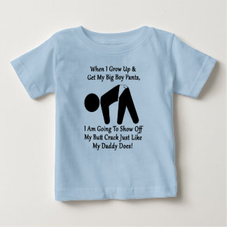 Camiseta Para Bebê Big Boy Bumbum Crack Pants Toddler Tee