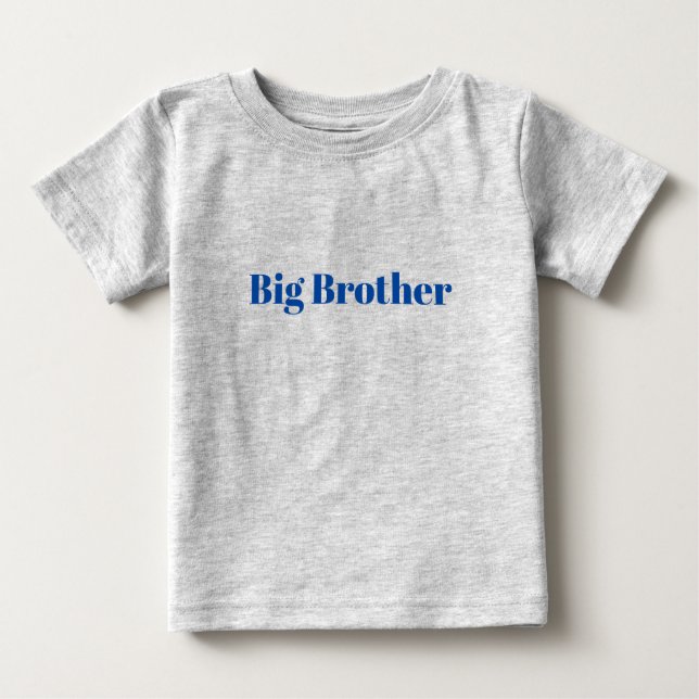 Camiseta Para Bebê Big Brother blue grey cute (Frente)