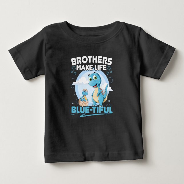 Camiseta Para Bebê Big Brother Dinossaur Belo Pun De Vida (Frente)