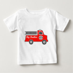 Camiseta Para Bebê Big brother do carro de bombeiros