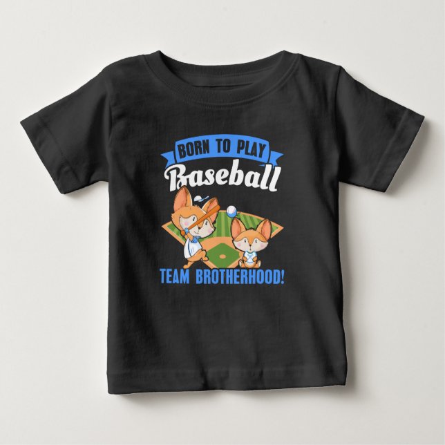Camiseta Para Bebê Big Brother Little Brother - Jogadores de baseball (Frente)