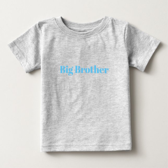 Camiseta Para Bebê Big Brother, personalize com nome, texto Baby T-Sh (Frente)