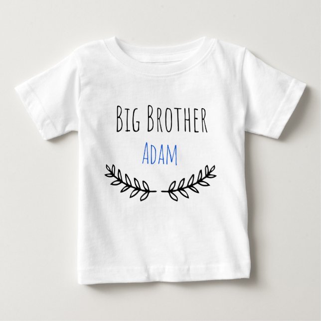 Camiseta Para Bebê Big brother Personalized  name (Frente)