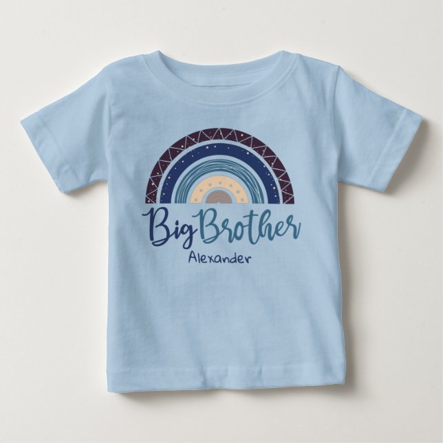 Camiseta Para Bebê Big Brother rainbow customizable name (Frente)